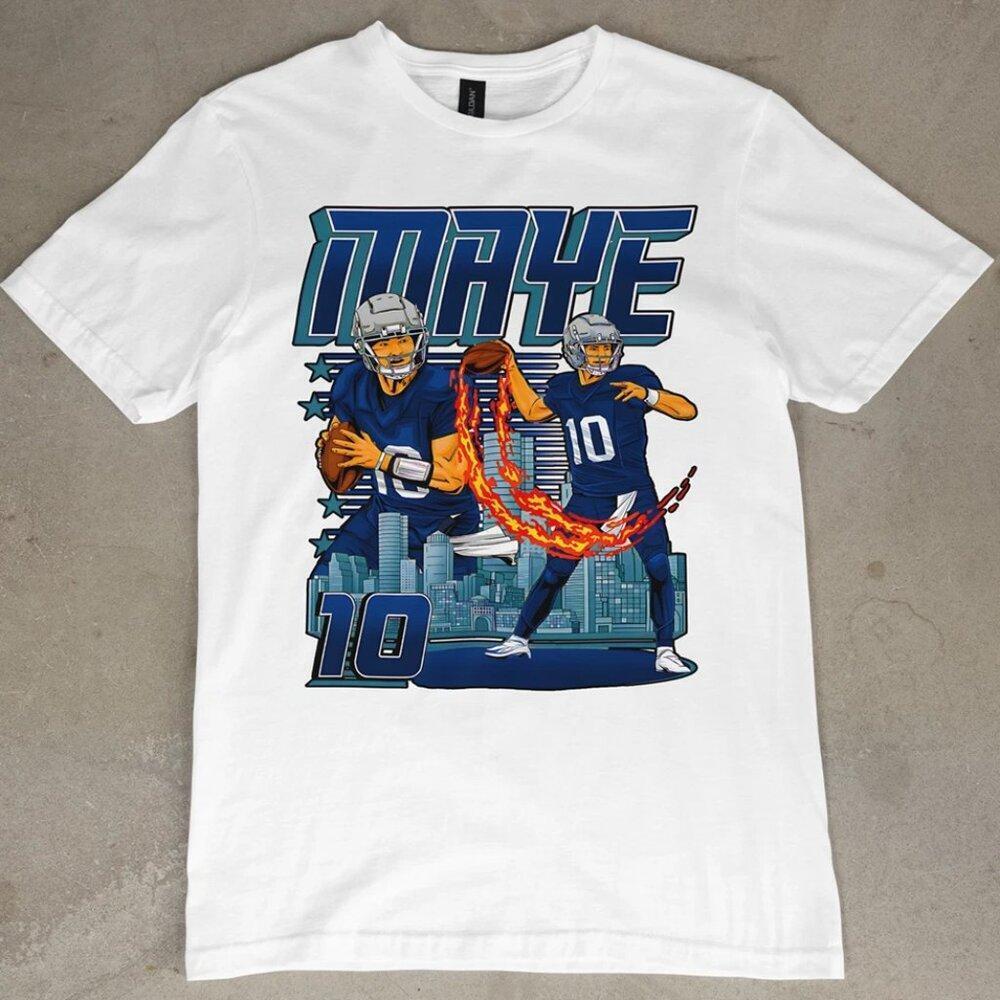 Drake Maye  England Patriots Graphic TShirt Nfl Football Tee Retro